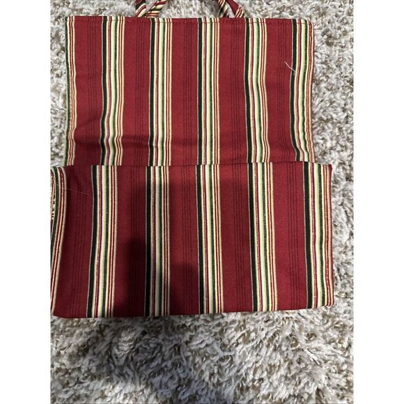 Longaberger Small Totes 2005 Holiday Stripe  Embroidered Basket Gift Bag. New - Picture 6 of 6